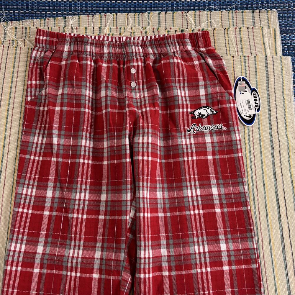 Arkansas Razorbacks Pants Womens Medium Red NCAA Football Lounge Flannel NEW